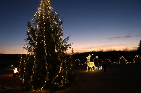 FOTO: Božična vasica v Šalovcih zaživela v soju prazničnih lučk