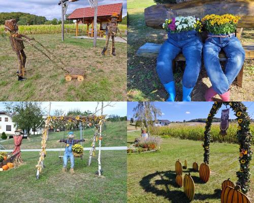 FOTO in VIDEO: Pomurje v jesenskih barvah, vaščani izvirno okrasili svoje kraje