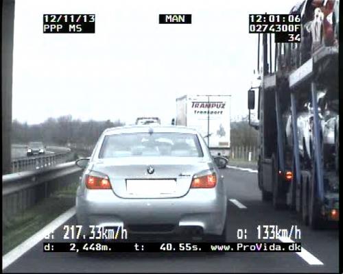 Na pomurski avtocesti z BMW- jem kar 217,33 km/h