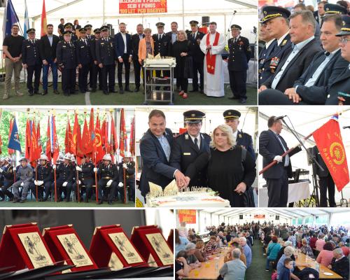 FOTO in VIDEO: Ob praznovanju stote obletnice delovanja PGD Bakovci razvili novi prapor