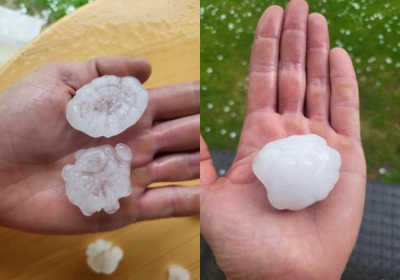 Ponekod po državi padala debela toča, nevihtna celica potuje proti severovzhodu