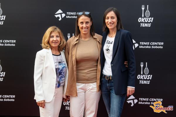 FOTO: Teniški večer s pridihom legend, Mime Jaušovec in Katarine Srebotnik