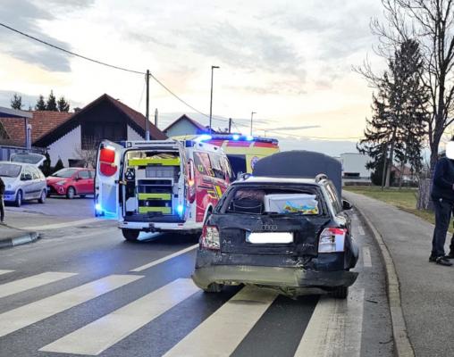 V Križevcih pri Ljutomeru trčila tri vozila, nesrečo povzročila vinjena voznica
