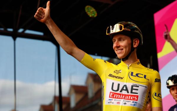 Pogačar padel in vseeno zmagal