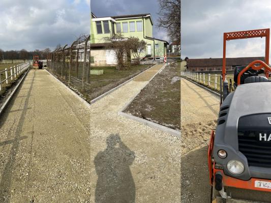 FOTO: Občina Križevci ureja varno pešpot do šole in vrtca