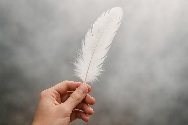 Kaj pomeni, če najdete belo pero?