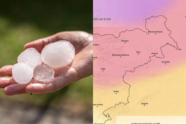 Pozor! nad Pomurjem grozijo toča, nalivi in močni sunki vetra