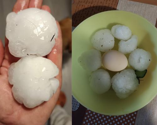 FOTO in VIDEO: V Pomurju že klesti toča debela kot jajca