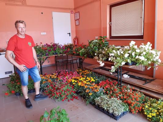 FOTO: Donacija zelenjave in rož pomaga pri odpravi posledic neurja 