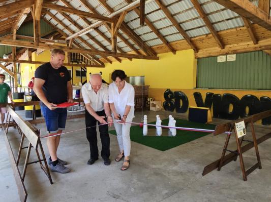 FOTO in VIDEO: V Vidoncih odprli prvo igrišče za kegljanje