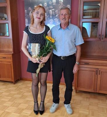 FOTO: Veržejski župan sprejel zlato maturantko Evo Klement