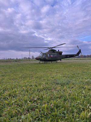 Delovna nesreča, helikopter odpeljal poškodovanega delavca