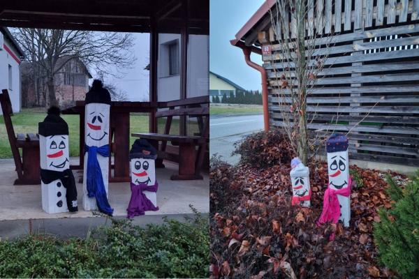 FOTO: Mimoidoče po Moravskih Toplicah pozdravljajo praznični snežaki