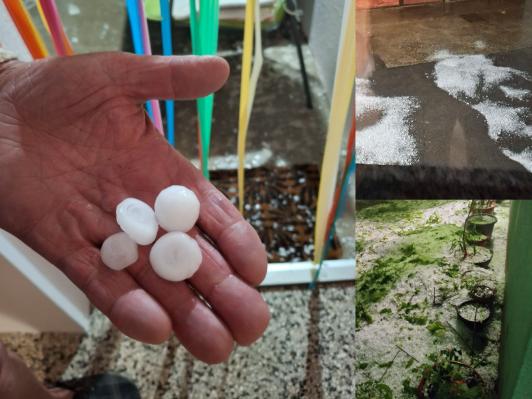 FOTO in VIDEO: Hudo neurje s točo zvečer zajelo Pomurje, gasilci imeli polne roke dela