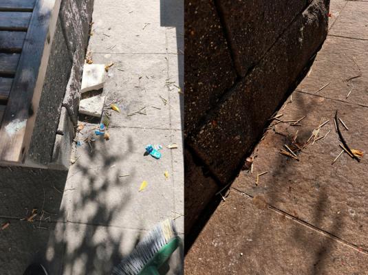 FOTO: Terasa v soboškem parku znova tarča vandalizma