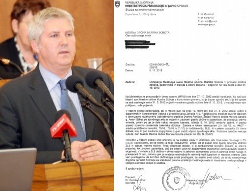 Ministrstvo: Župan Anton Štihec je kršil zakon in statut